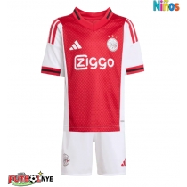 Camiseta Ajax Kasper Dolberg #9 Primera Equipación para niños 2025-26 manga corta (+ pantalones cortos)